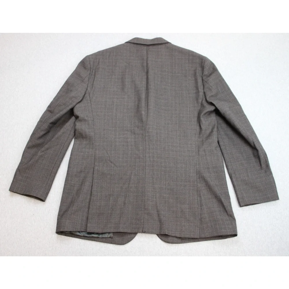 Jos A Bank 1905 Blazer Mens 44L Brown Microcheck 100% Wool Washington
